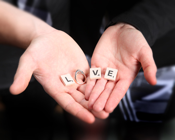 Hands Hold Letters Love