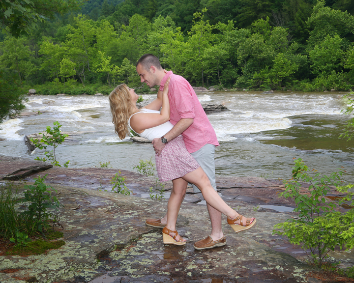 Engagement Photo at Ohiopyle River