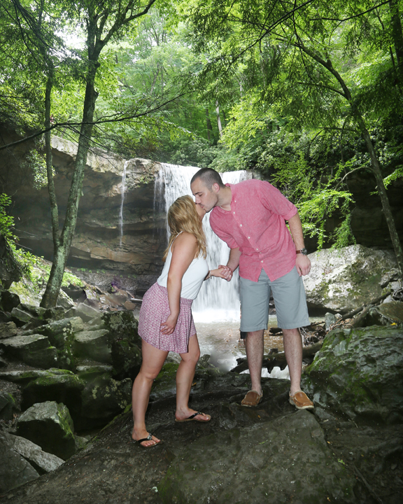 Engagement photo Waterfall at Ohiopyle