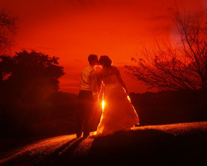 Sunset Wedding Photo at Greensburg CC
