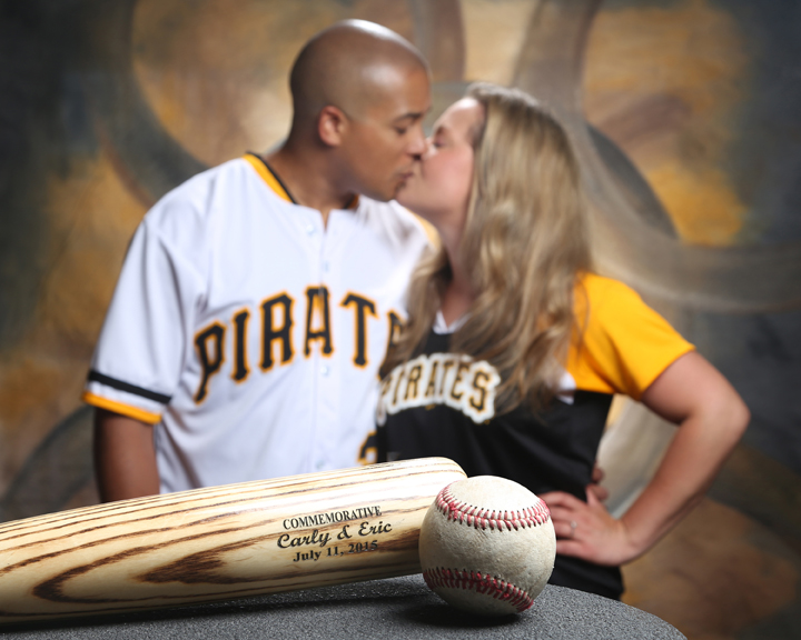engagement session with Pittsburgh Pirate gear