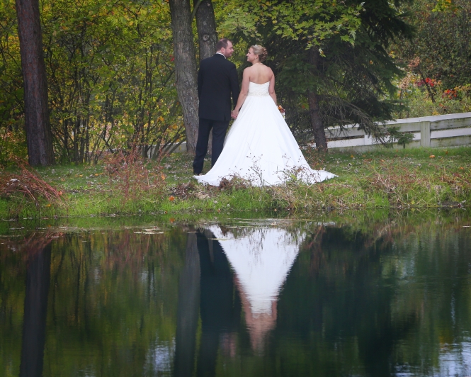 Bride and Groom Reflection Photo at The Country Place Wedding