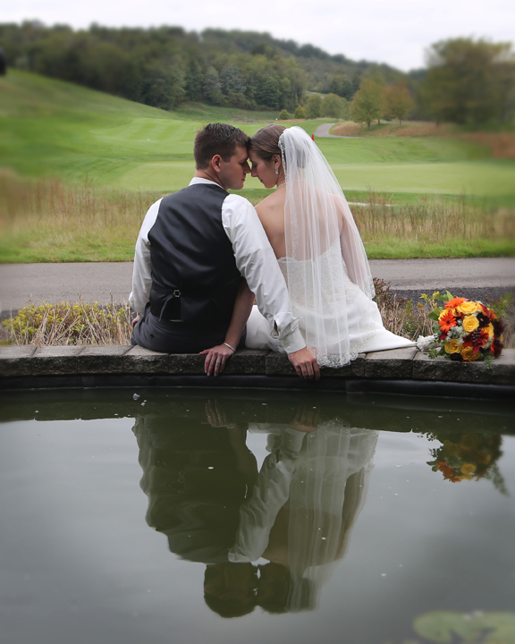 Reflection of Bridal Couple at Shakespeare