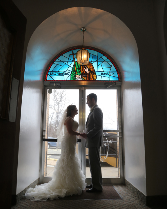 Wedding Silhouette at St Johns Greek Orthodox Church